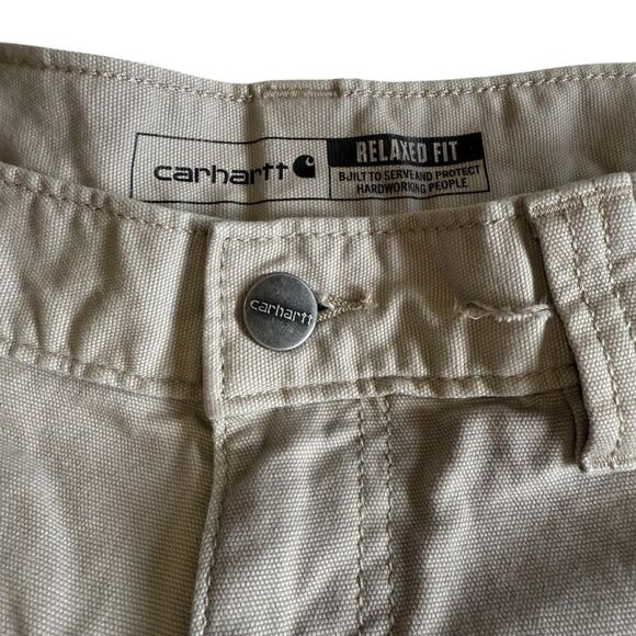 Carhartt Rugged Flex Relaxed Fit Canvas Work Short Tan Men’s Sz 46 - Picture 4 of 14